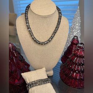 Park Lane Jewelry Hematite Wanderlust Beaded Necklace and Alpine Bracelet Set